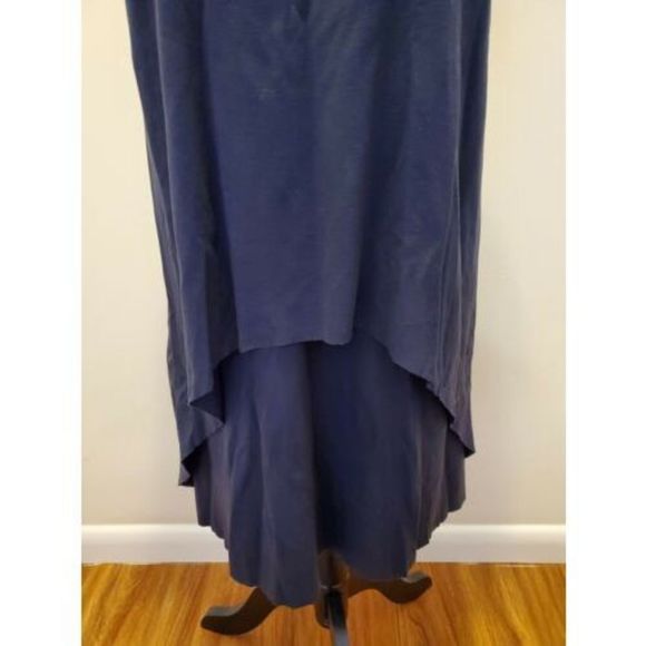 Womens COS Navy Blue Short Sleeve Jersey Tunic Shirt Dress Raw Hem Size S Small - Picture 3 of 6